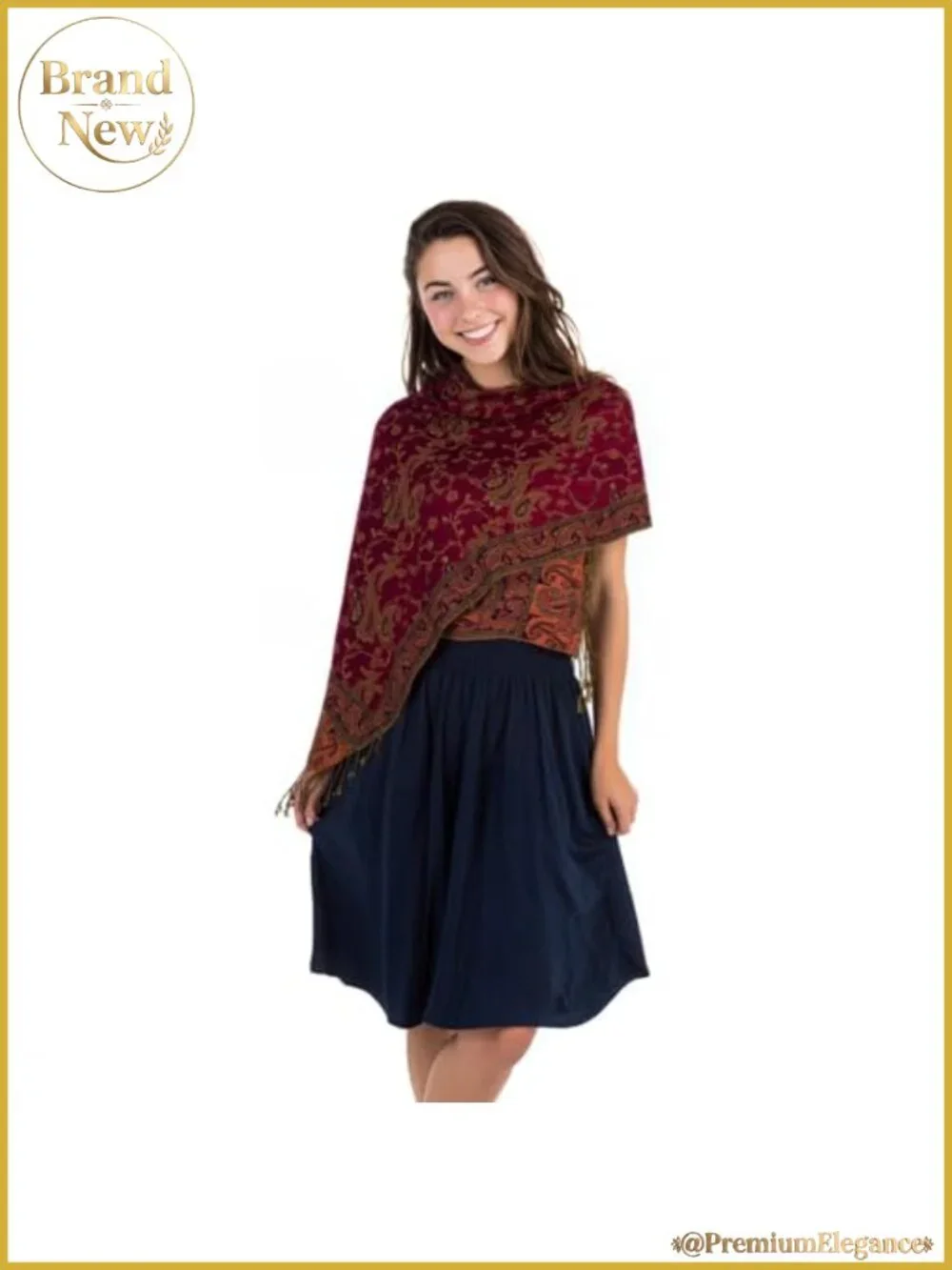 Pashmina Feel Rave Shawl Wrap Women Men Reversible Paisley Scarf